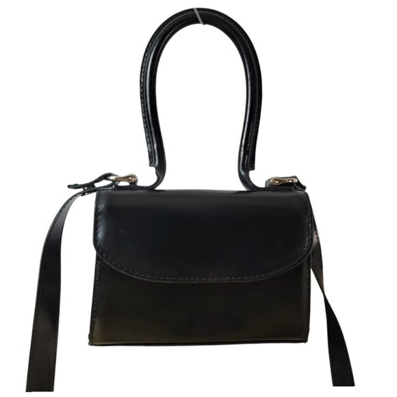 Junya Watanabe Black Leather Top Handle Crossbody Purse | Rare Avant-Garde Bag - Picture 3 of 7